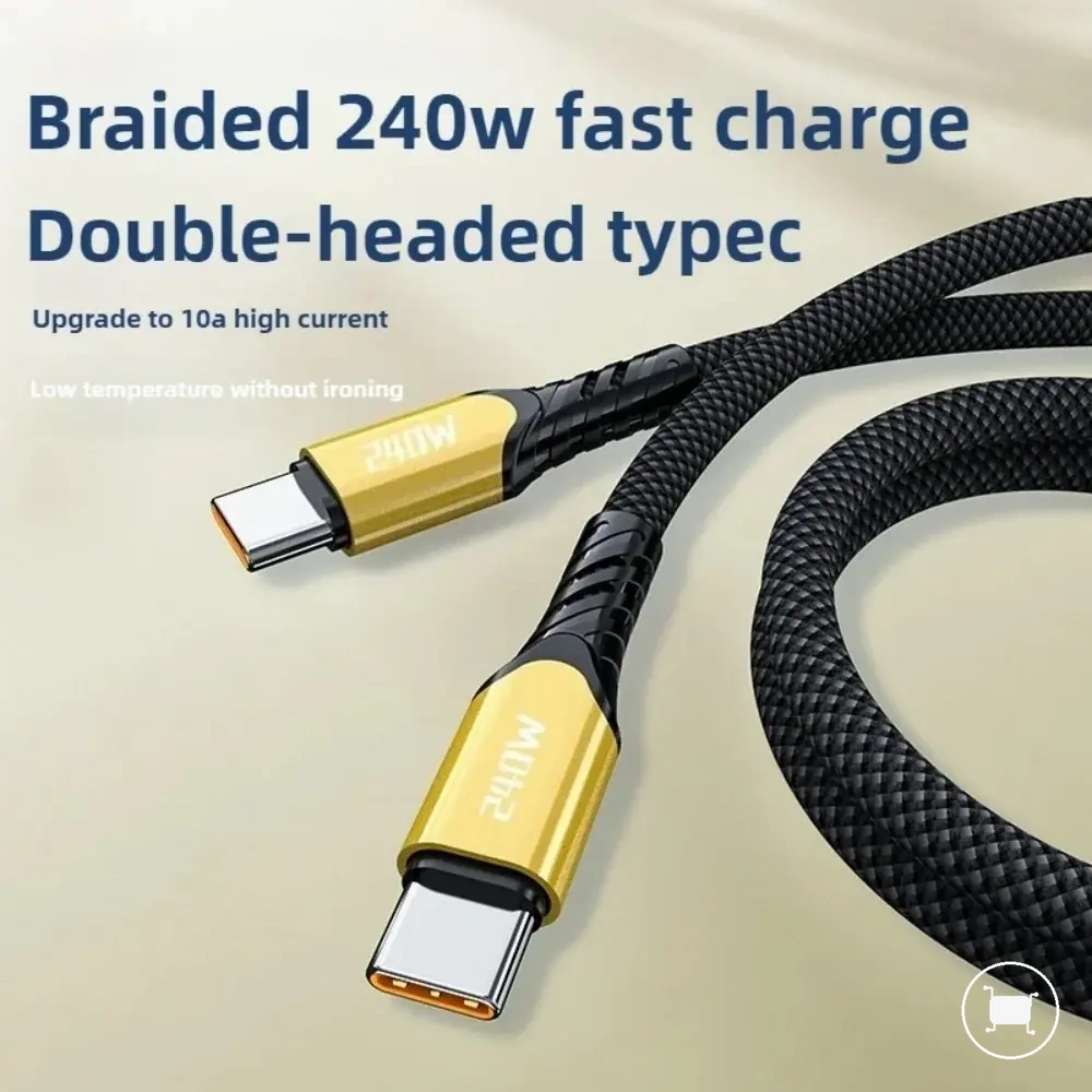 كابل شحن سريع USB-C إلى Type-C بقدرة 240W للهواتف المحمولة.