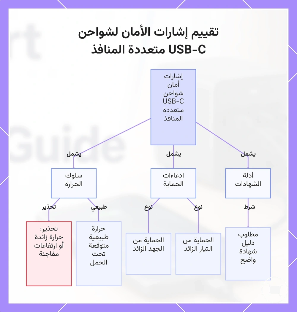 تقييم إشارات الأمان لشواحن USB-C متعددة المنافذ