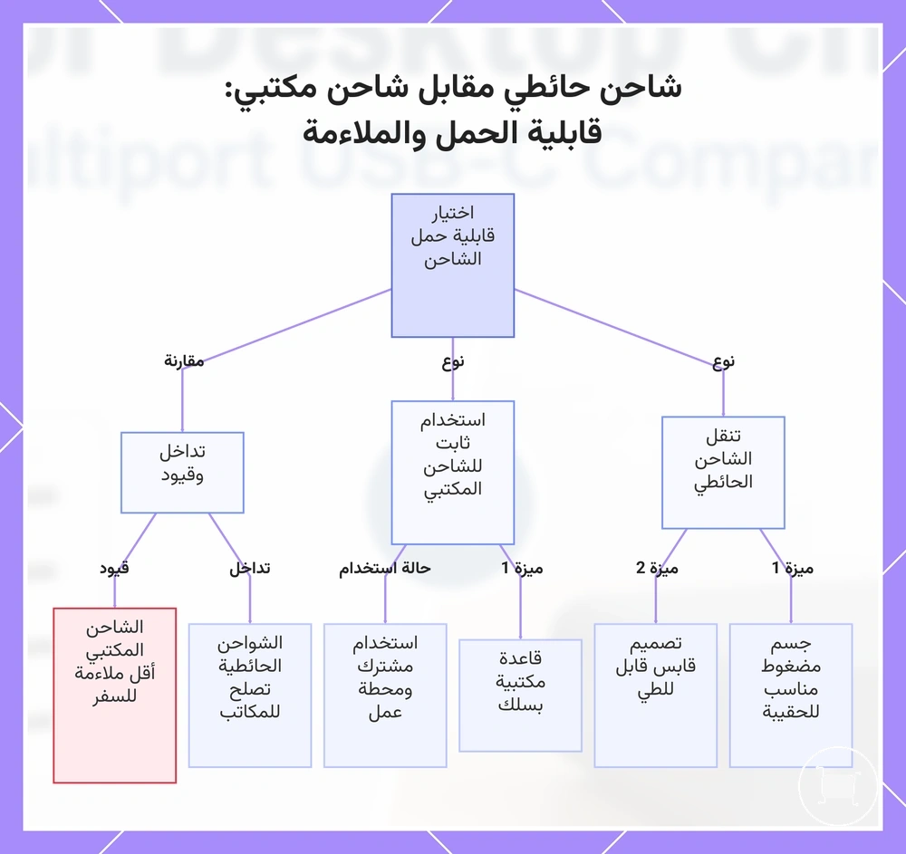 شاحن حائطي مقابل شاحن مكتبي: قابلية الحمل والملاءمة