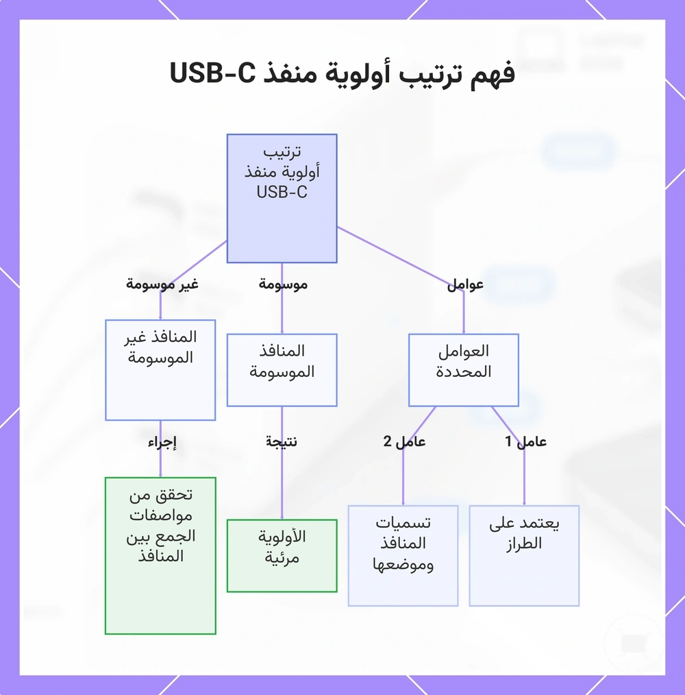 فهم ترتيب أولوية منفذ USB-C