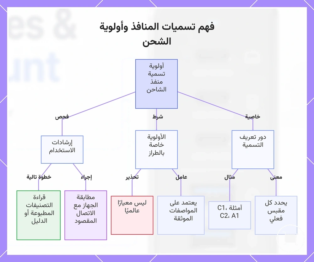 فهم تسميات المنافذ وأولوية الشحن