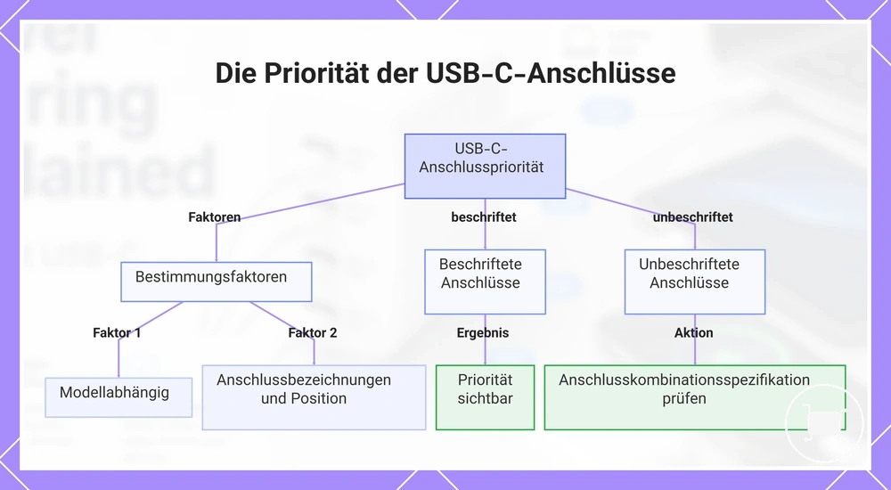 Die Priorität der USB-C-Anschlüsse