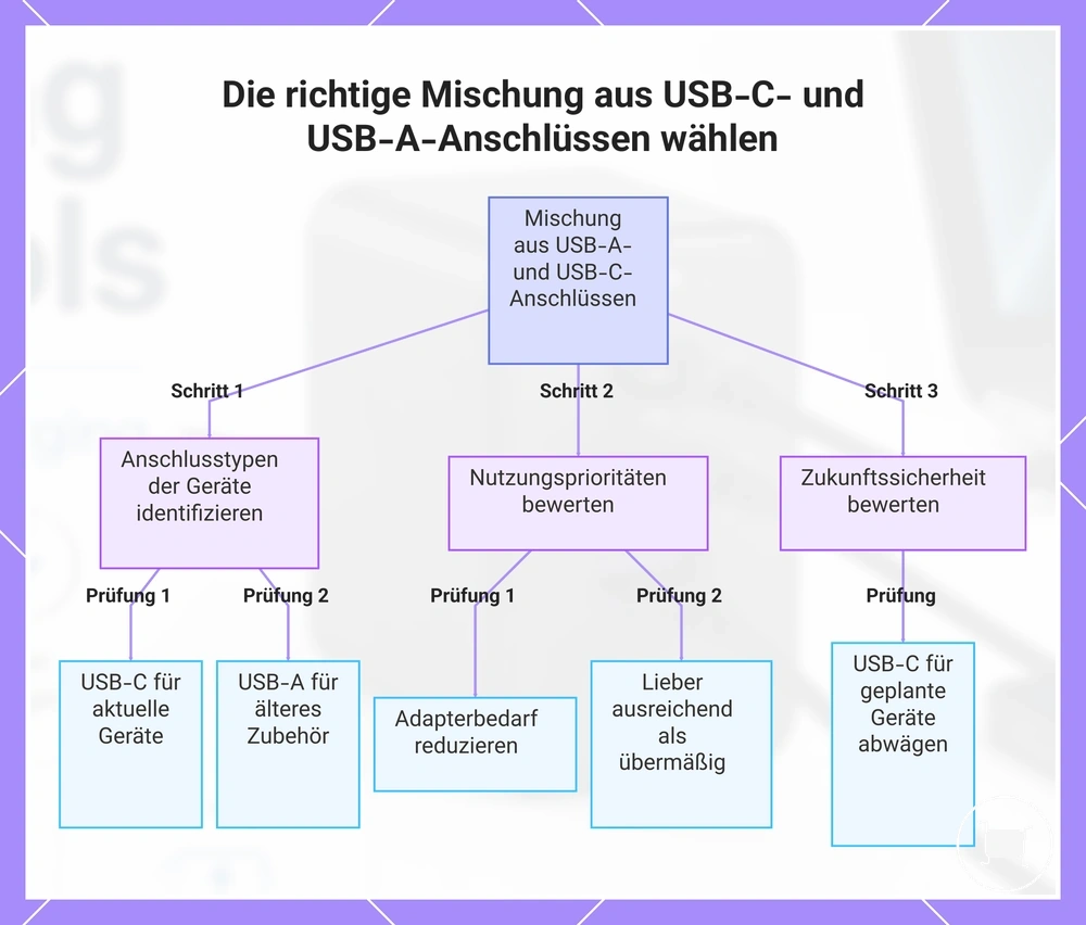 Die richtige Mischung aus USB-C- und USB-A-Anschlüssen wählen