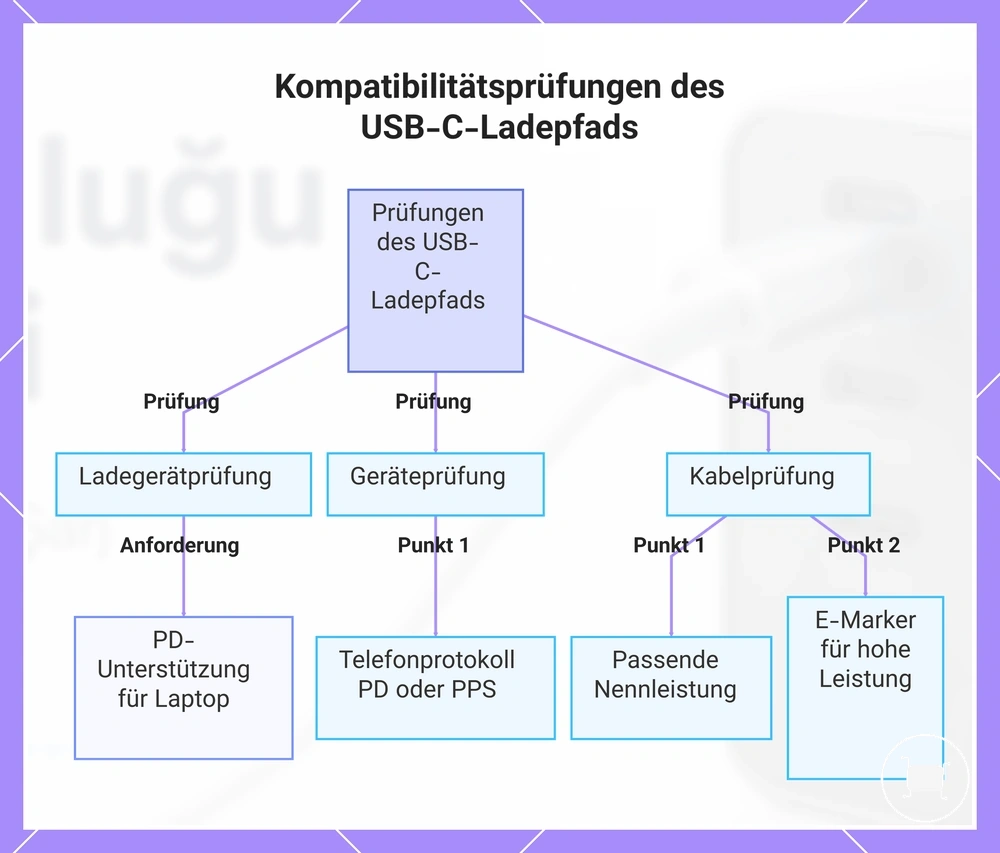 Kompatibilitätsprüfungen des USB-C-Ladepfads