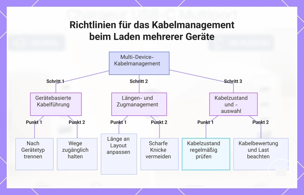 Richtlinien für das Kabelmanagement beim Laden mehrerer Geräte