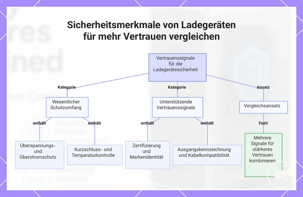 Sicherheitsmerkmale von Ladegeräten für mehr Vertrauen vergleichen