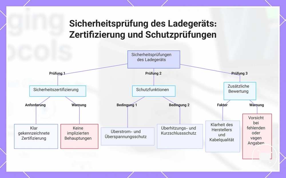 Sicherheitsprüfung des Ladegeräts: Zertifizierung und Schutzprüfungen
