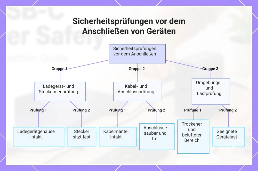 Sicherheitsprüfungen vor dem Anschließen von Geräten