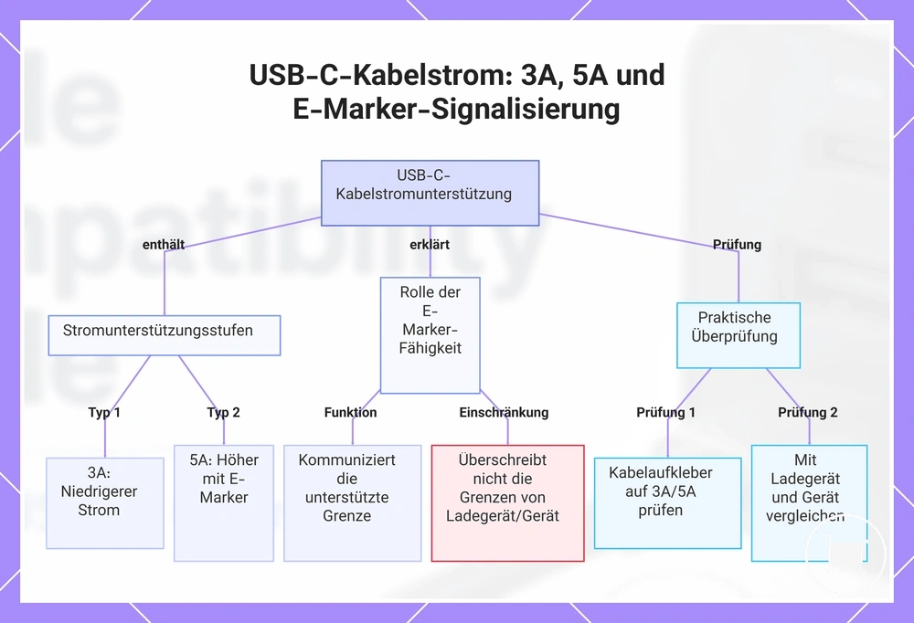 USB-C-Kabelstrom: 3A, 5A und E-Marker-Signalisierung