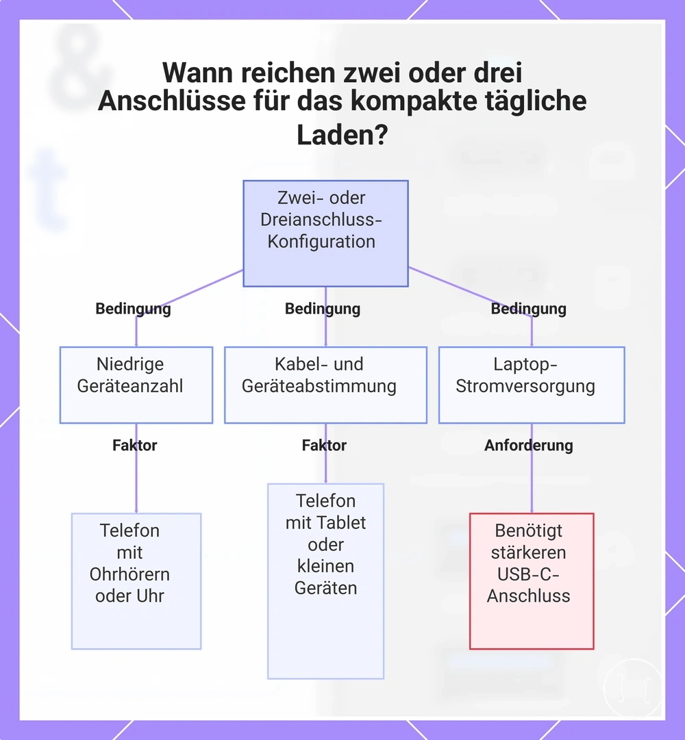 Wann reichen zwei oder drei Anschlüsse für das kompakte tägliche Laden?