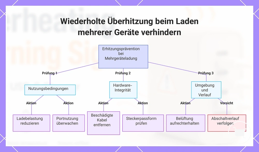 Wiederholte Überhitzung beim Laden mehrerer Geräte verhindern