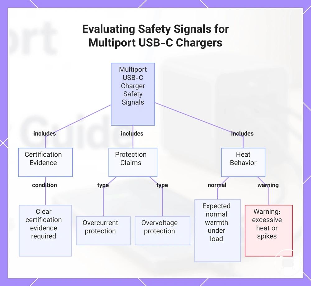 Evaluating Safety Signals for Multiport USB-C Chargers