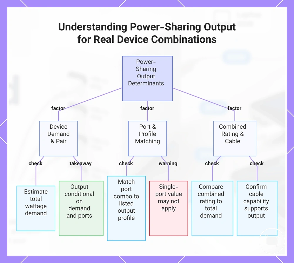 Understanding Power-Sharing Output for Real Device Combinations