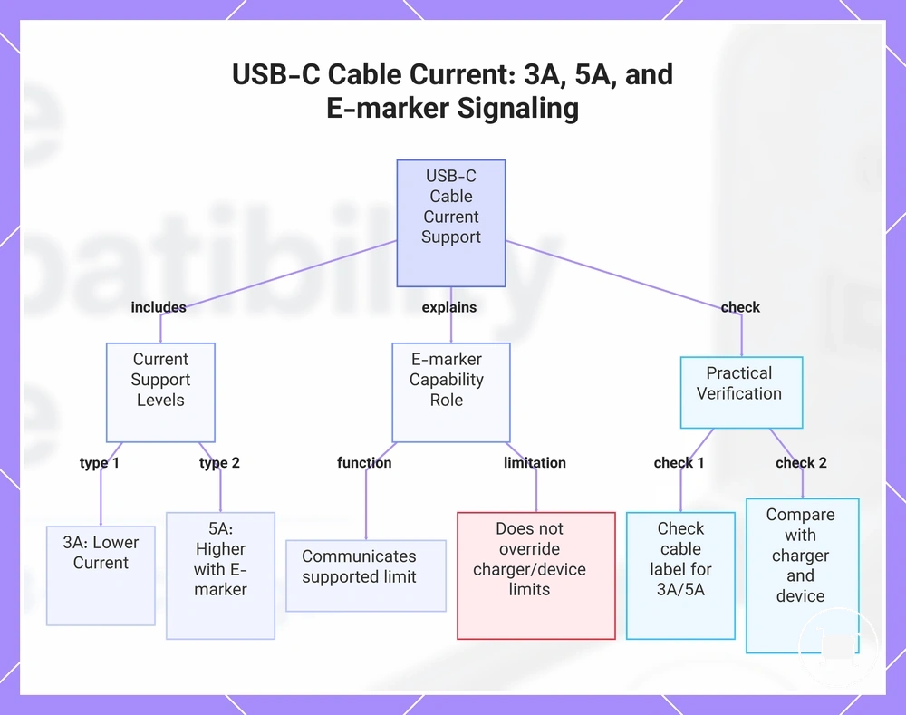 USB-C Cable Current: 3A, 5A, and E-marker Signaling