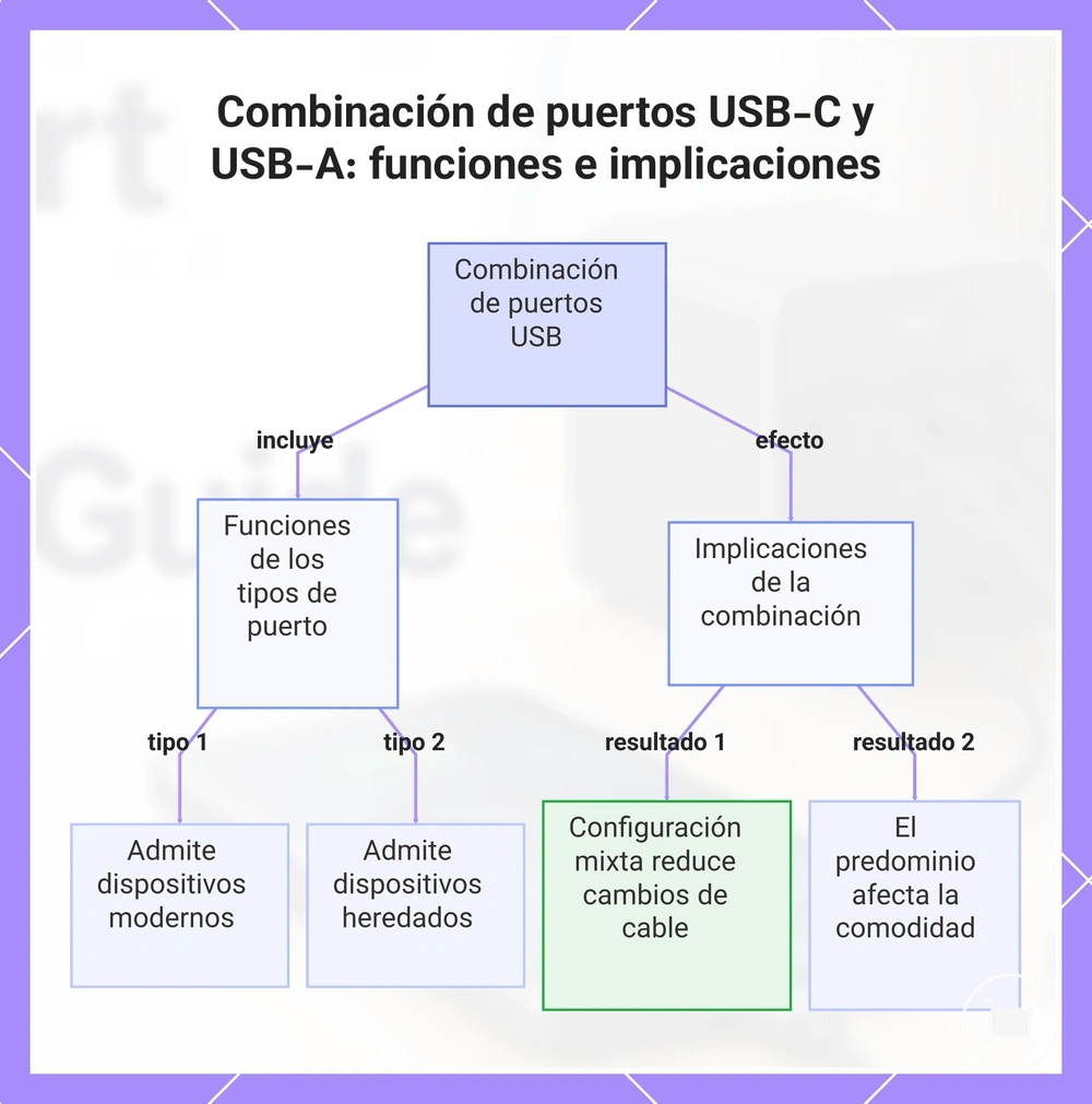 Combinación de puertos USB-C y USB-A: funciones e implicaciones