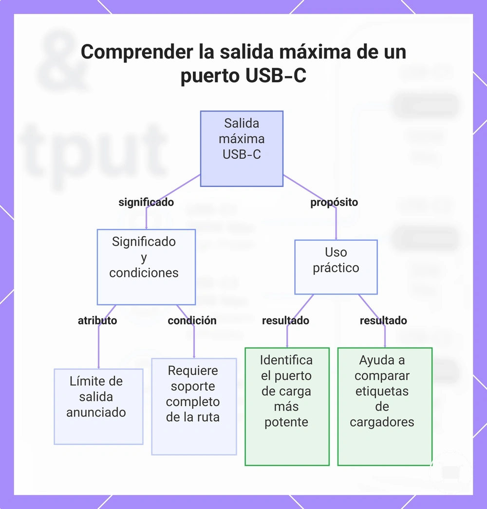 Comprender la salida máxima de un puerto USB-C