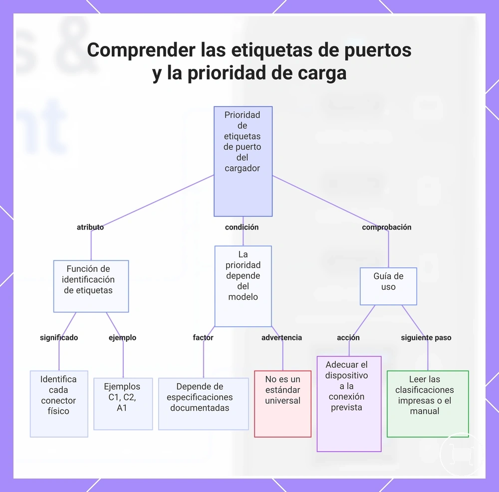 Comprender las etiquetas de puertos y la prioridad de carga