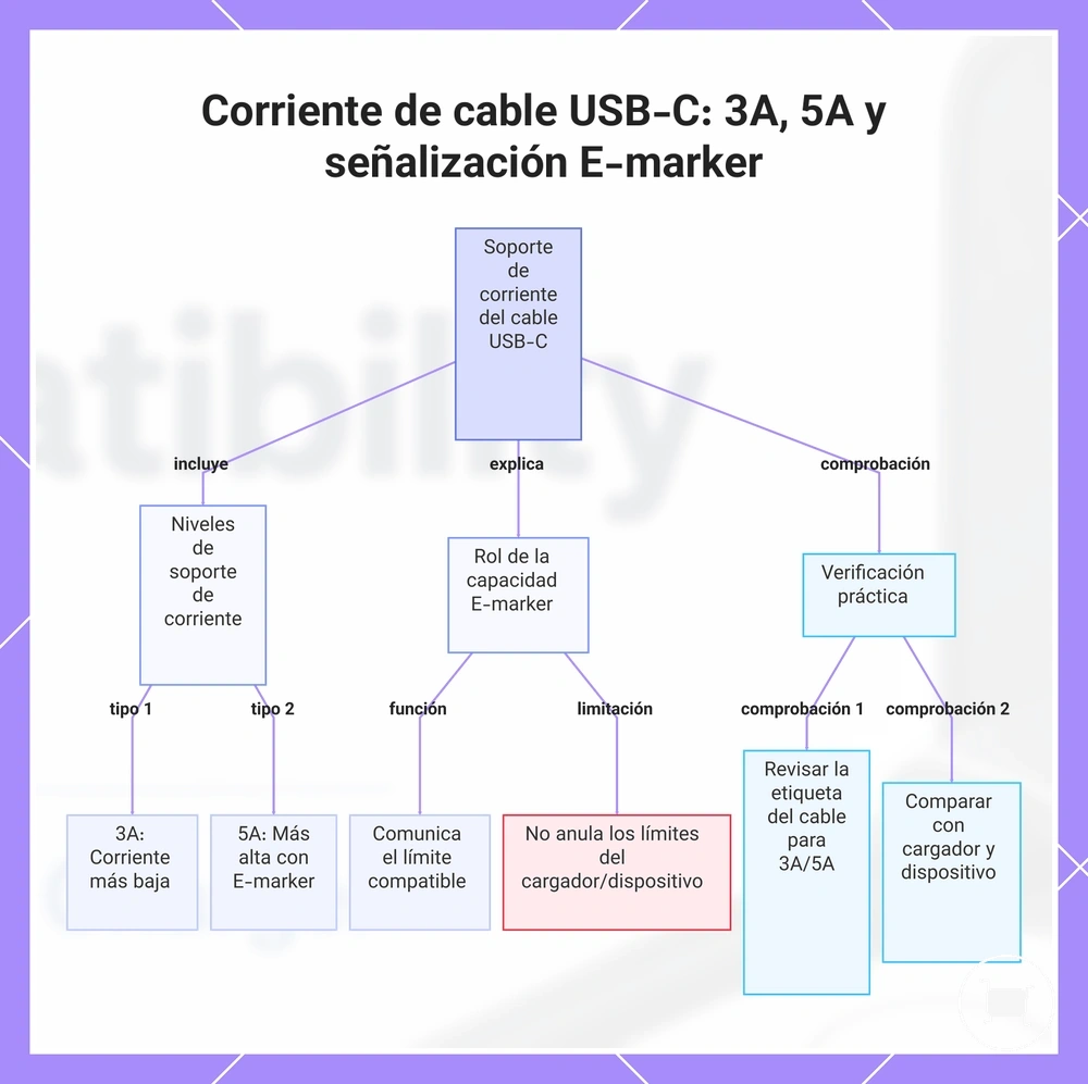 Corriente de cable USB-C: 3A, 5A y señalización E-marker