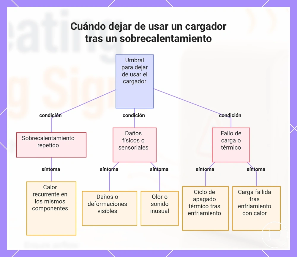 Cuándo dejar de usar un cargador tras un sobrecalentamiento
