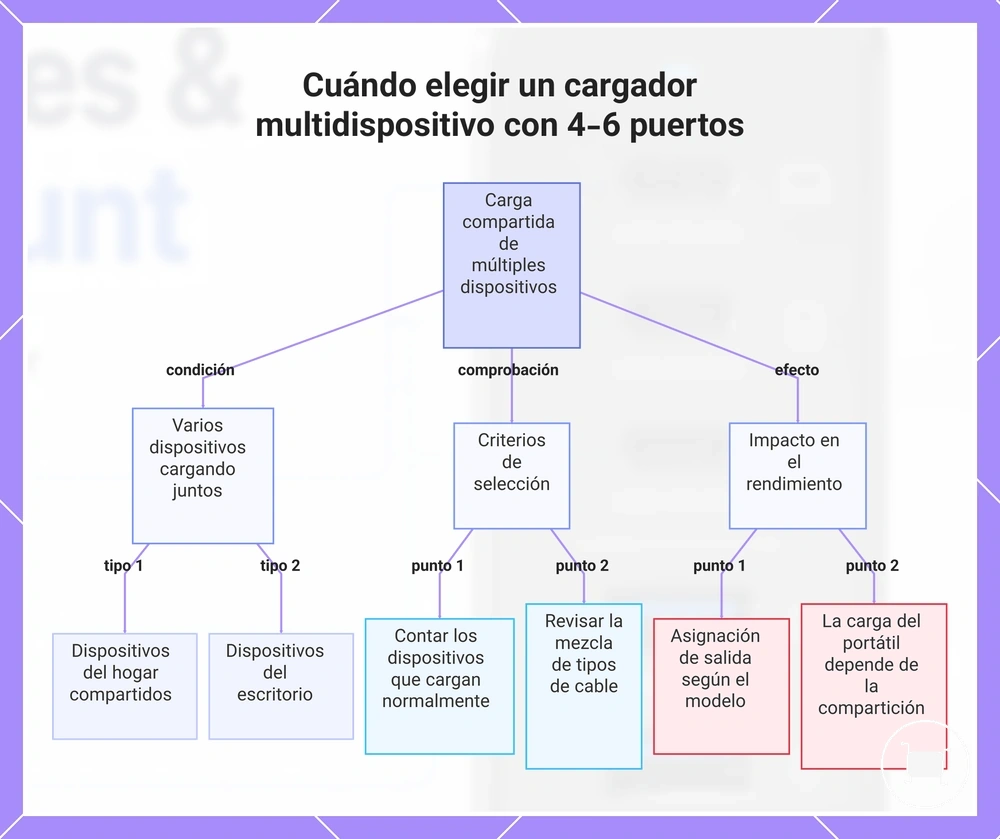 Cuándo elegir un cargador multidispositivo con 4-6 puertos