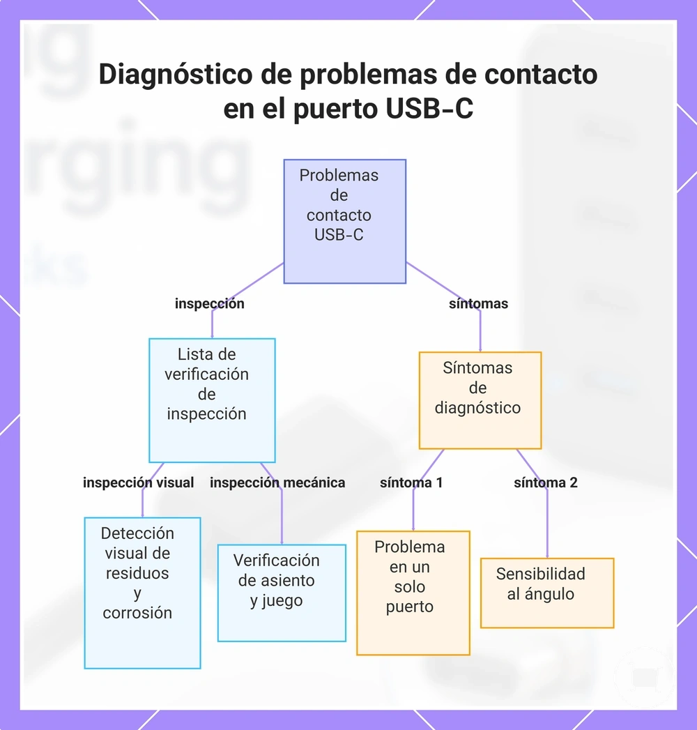 Diagnóstico de problemas de contacto en el puerto USB-C