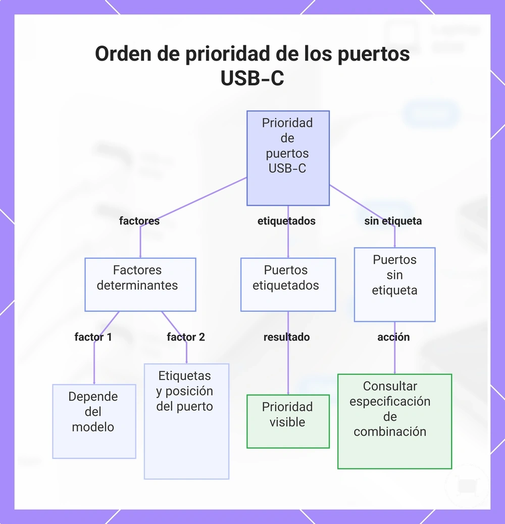 Orden de prioridad de los puertos USB-C