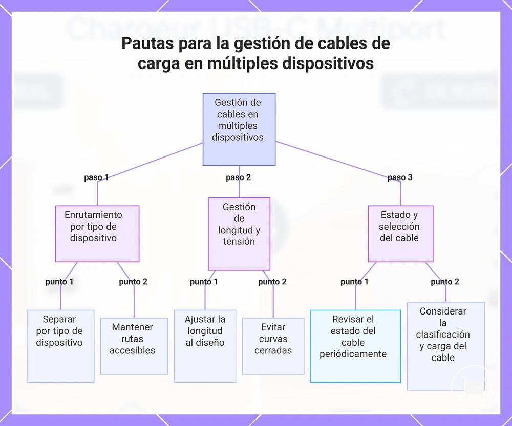 Pautas para la gestión de cables de carga en múltiples dispositivos