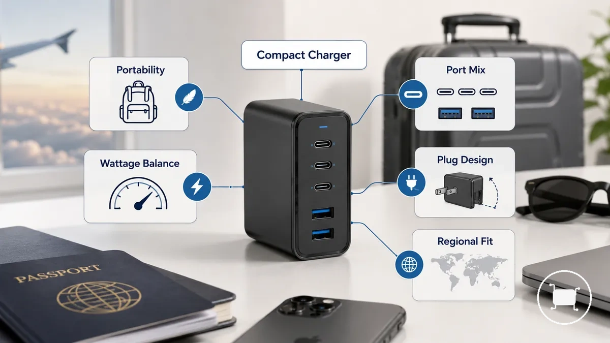 Aperçu des critères de sélection pour un chargeur USB-C multiport prêt à voyager