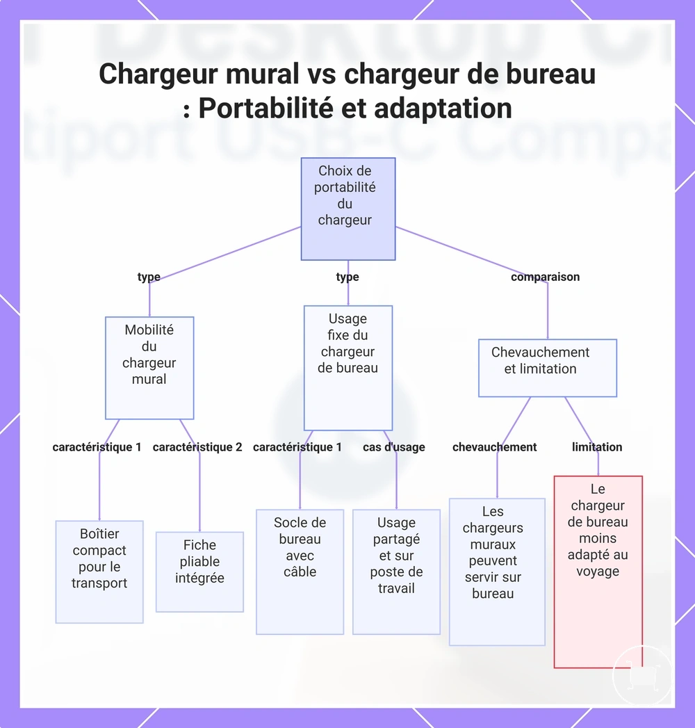 Chargeur mural vs chargeur de bureau : Portabilité et adaptation