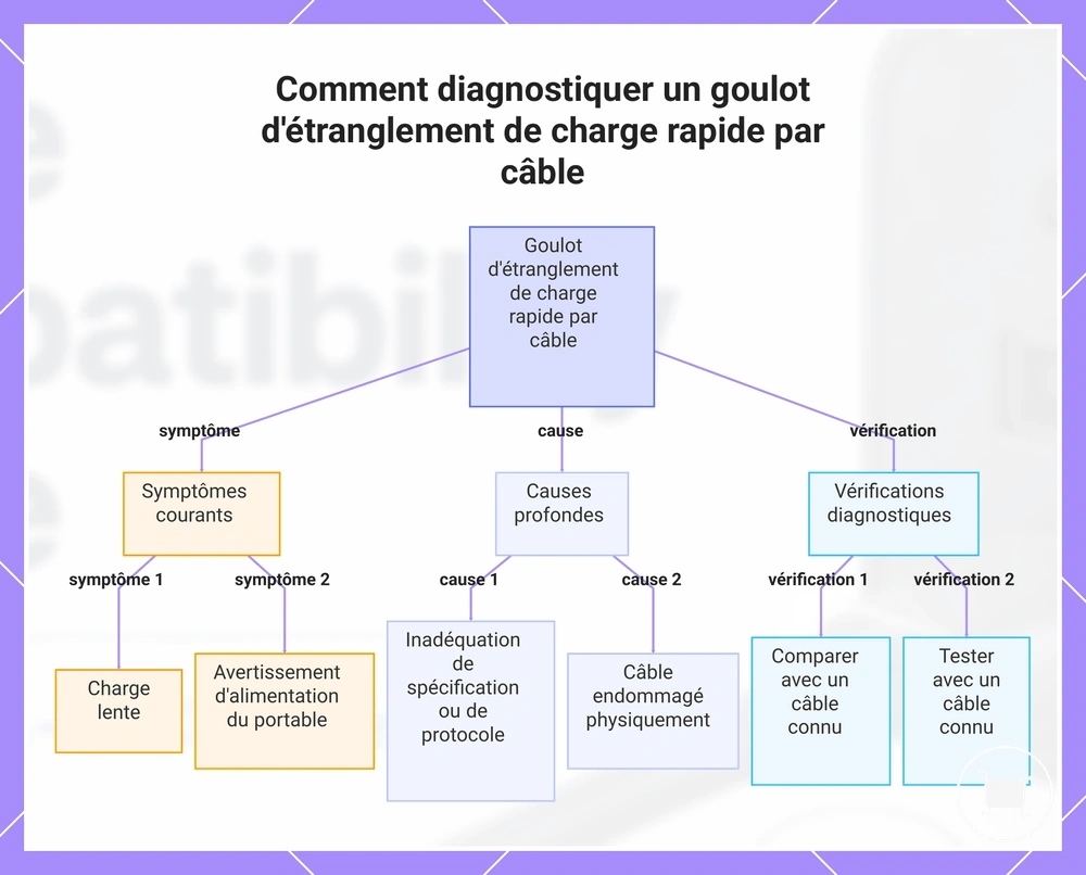Comment diagnostiquer un goulot d'étranglement de charge rapide par câble