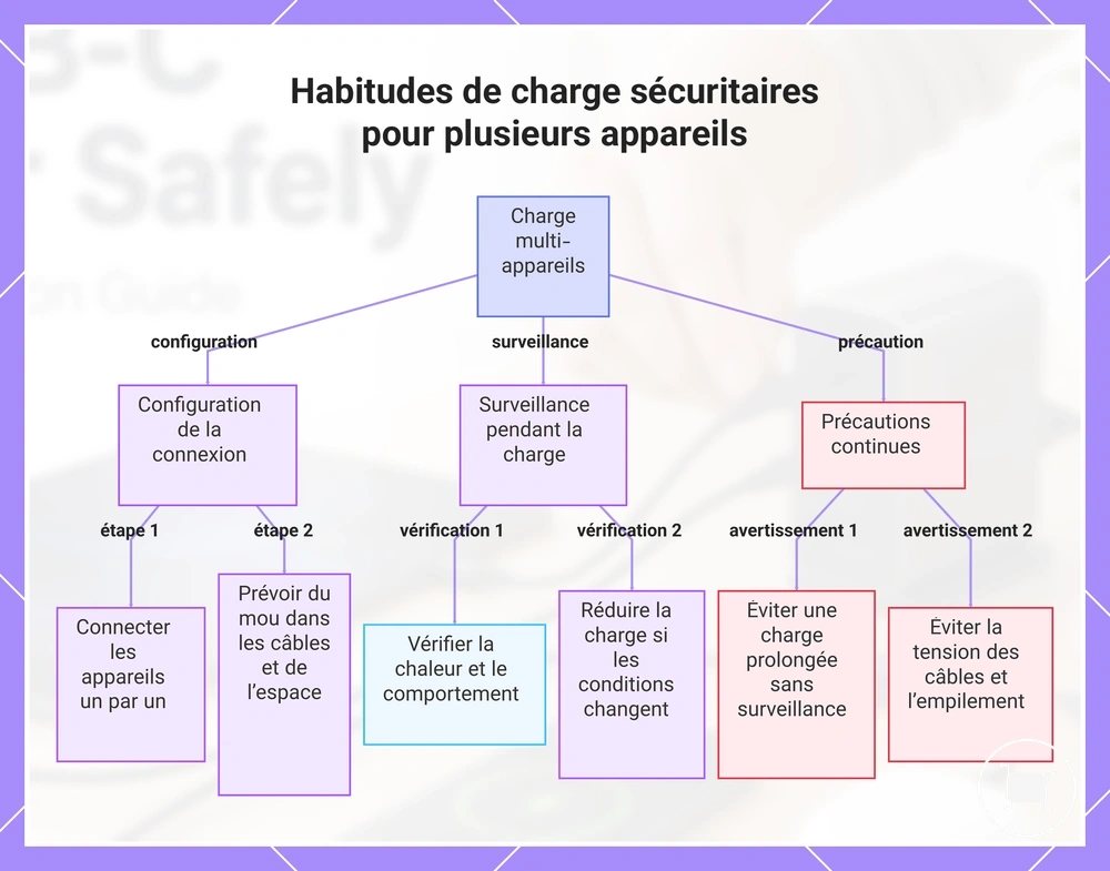 Habitudes de charge sécuritaires pour plusieurs appareils