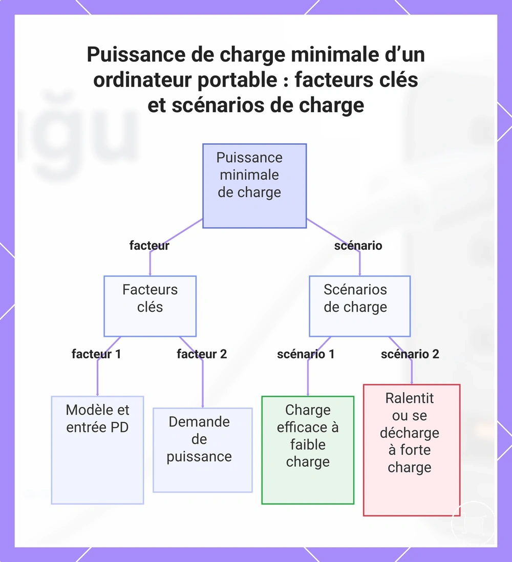 Puissance de charge minimale d’un ordinateur portable : facteurs clés et scénarios de charge