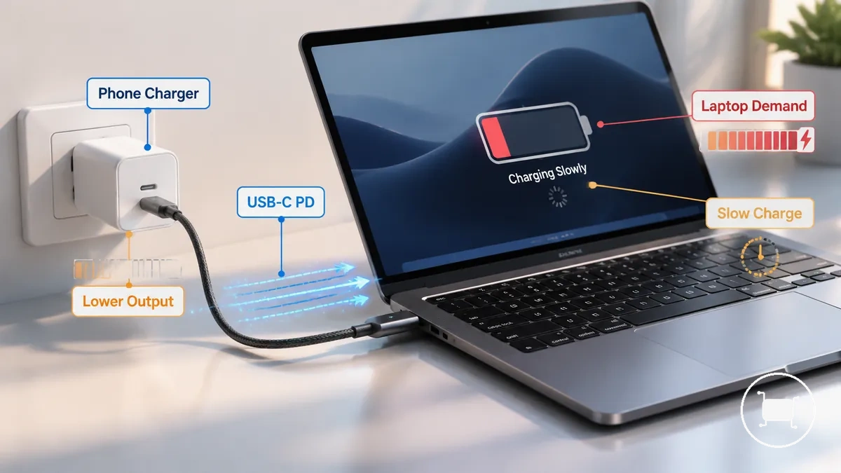 Utilisation d'un chargeur USB-C de téléphone avec un ordinateur portable compatible