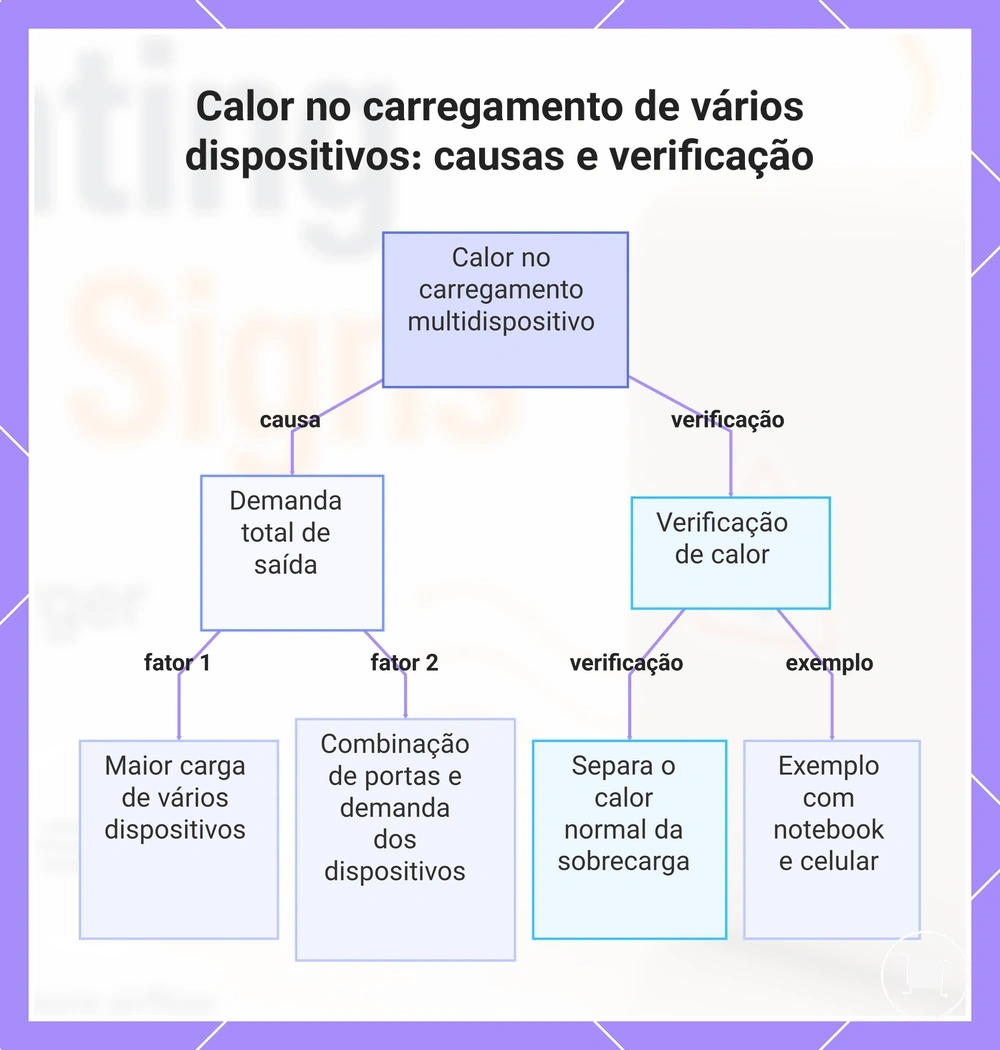 Calor no carregamento de vários dispositivos: causas e verificação
