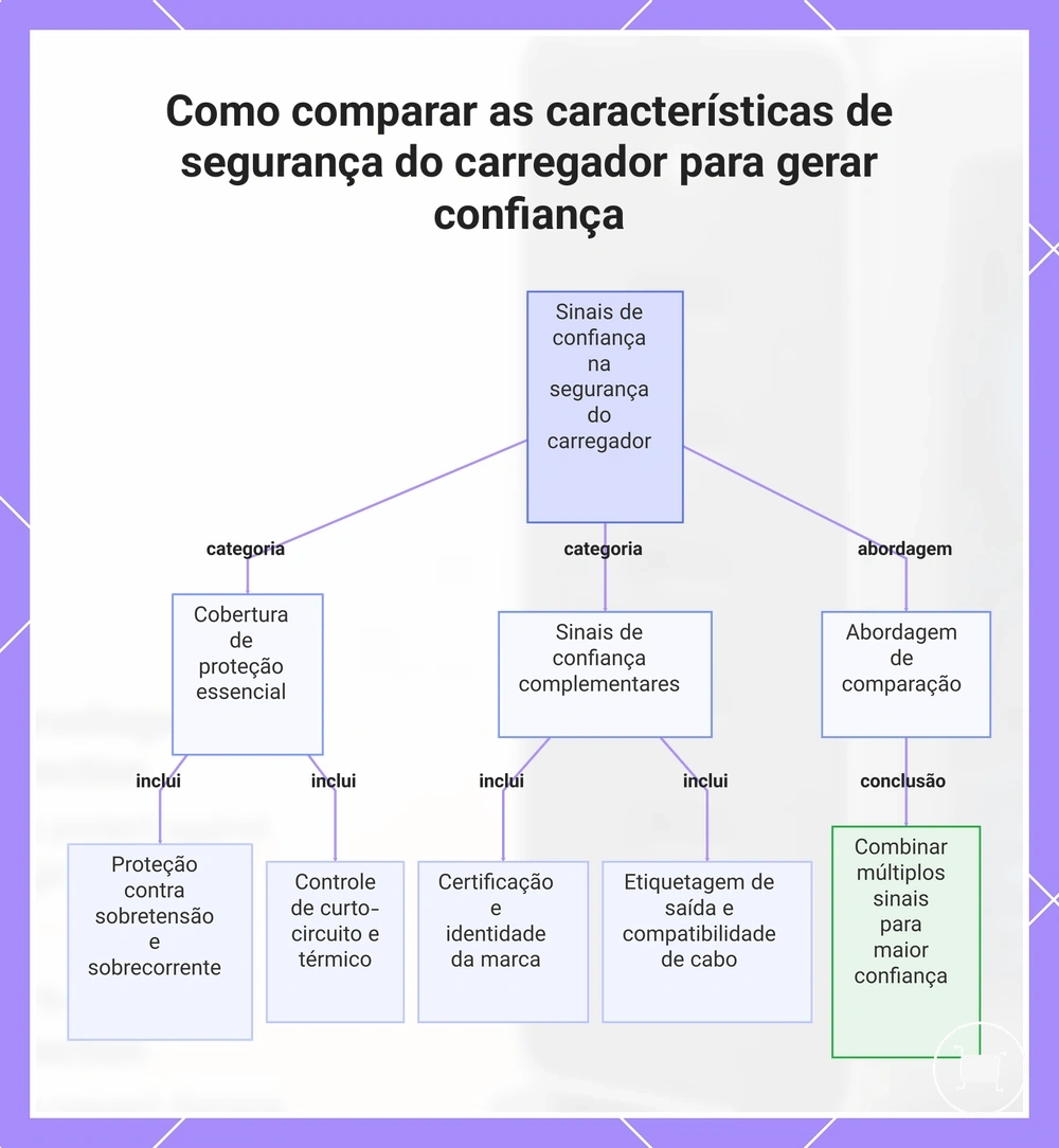 Como comparar as características de segurança do carregador para gerar confiança