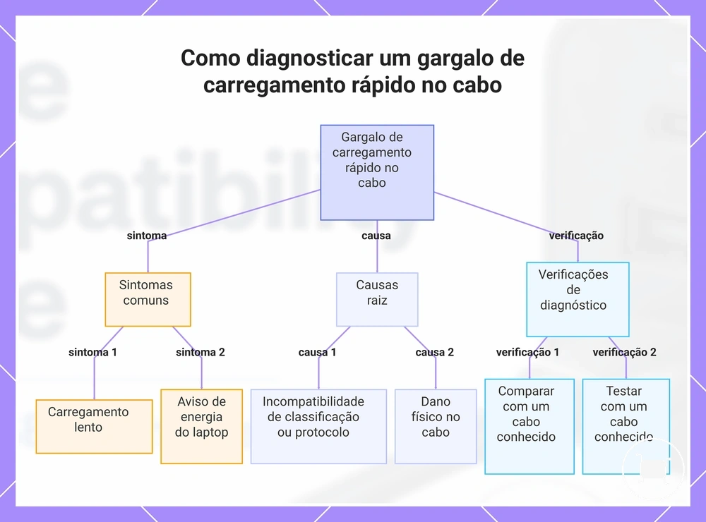 Como diagnosticar um gargalo de carregamento rápido no cabo