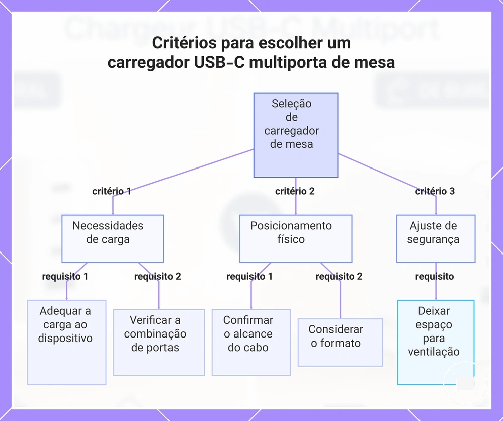 Critérios para escolher um carregador USB-C multiporta de mesa