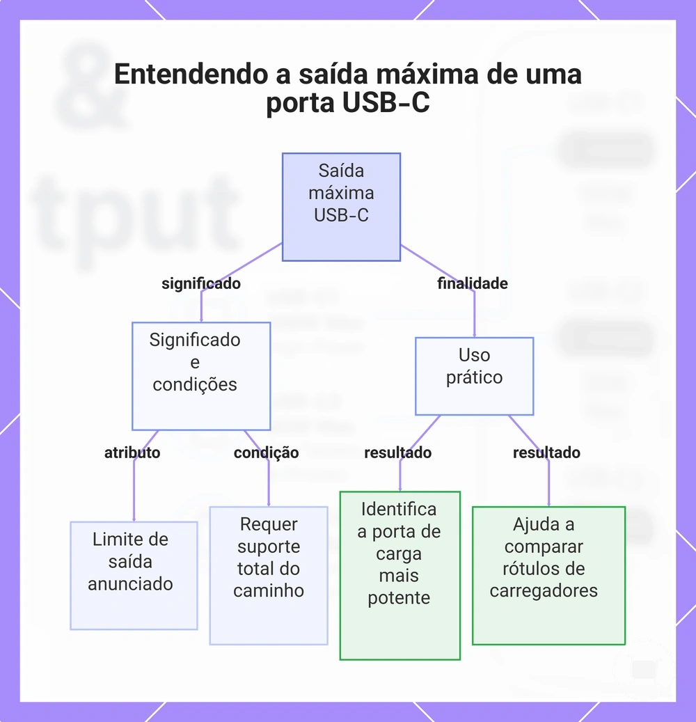 Entendendo a saída máxima de uma porta USB-C
