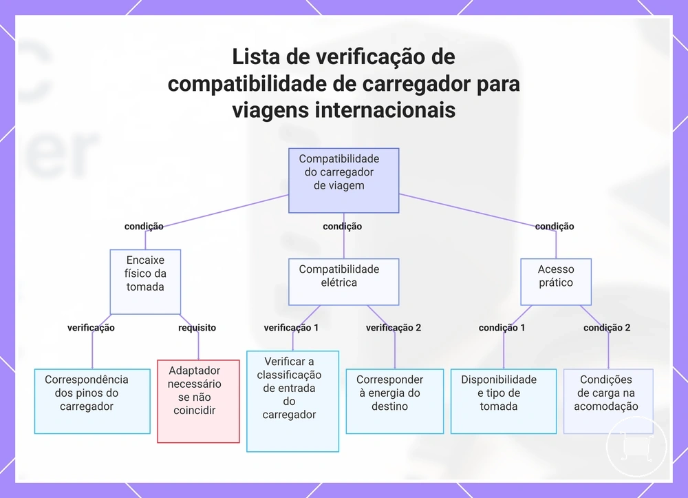 Lista de verificação de compatibilidade de carregador para viagens internacionais