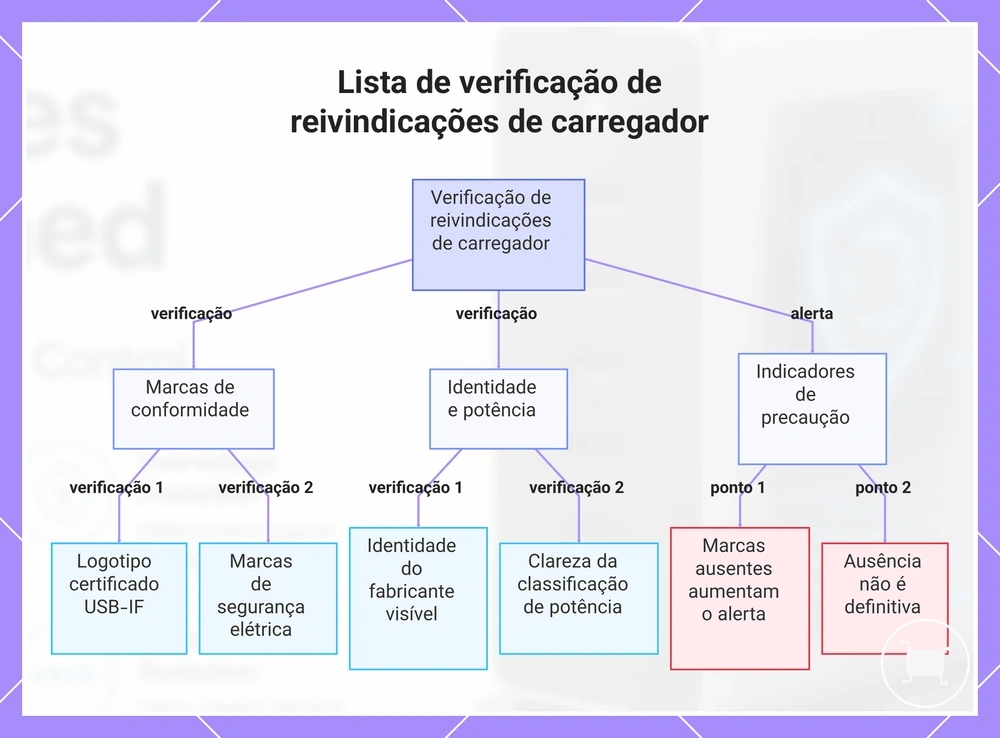 Lista de verificação de reivindicações de carregador