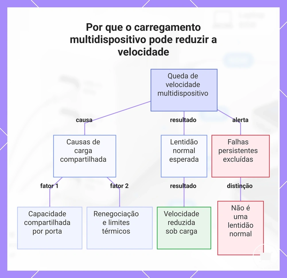 Por que o carregamento multidispositivo pode reduzir a velocidade