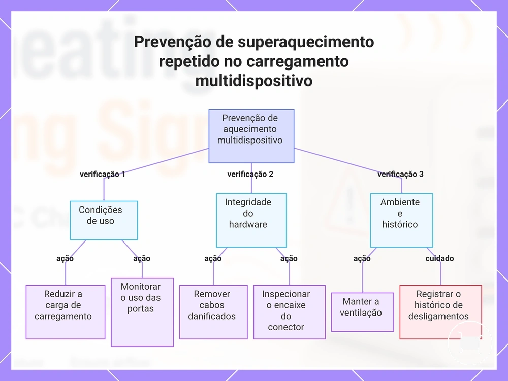 Prevenção de superaquecimento repetido no carregamento multidispositivo