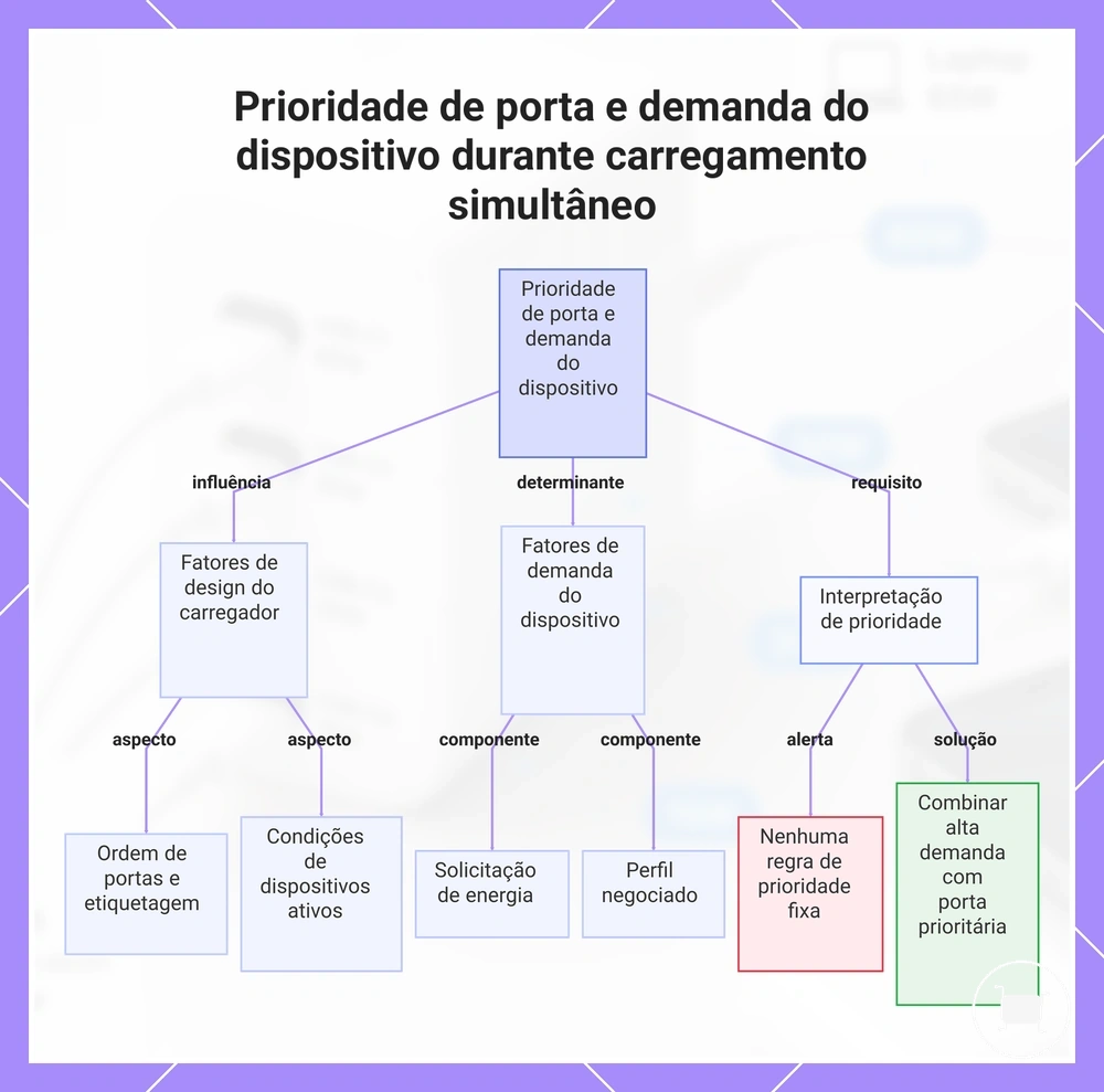 Prioridade de porta e demanda do dispositivo durante carregamento simultâneo