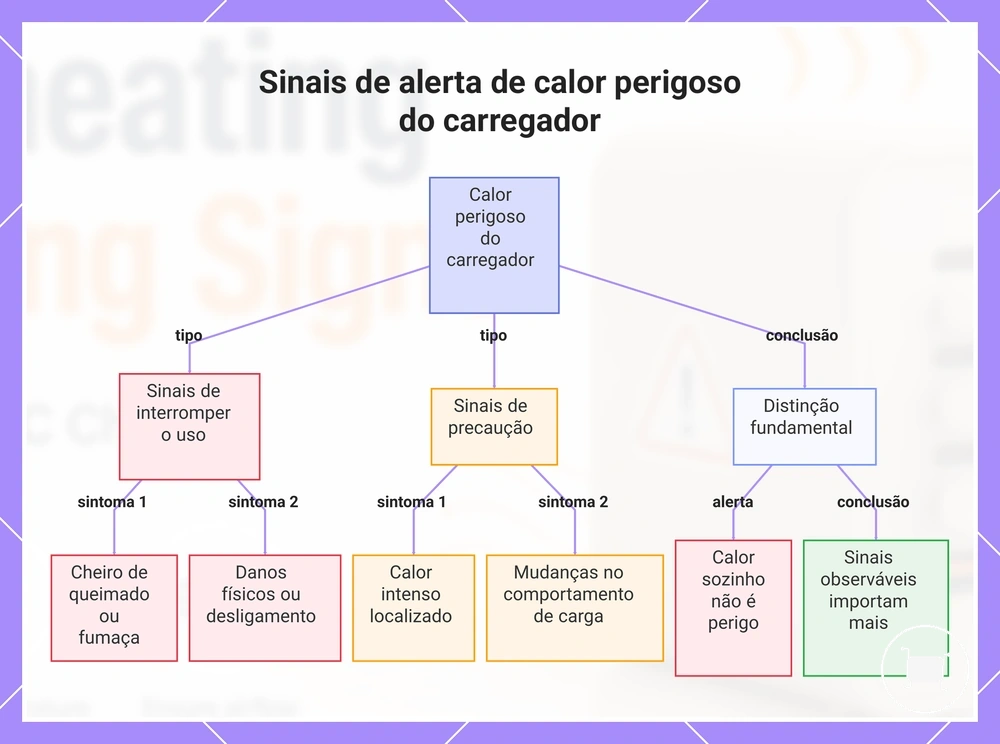 Sinais de alerta de calor perigoso do carregador