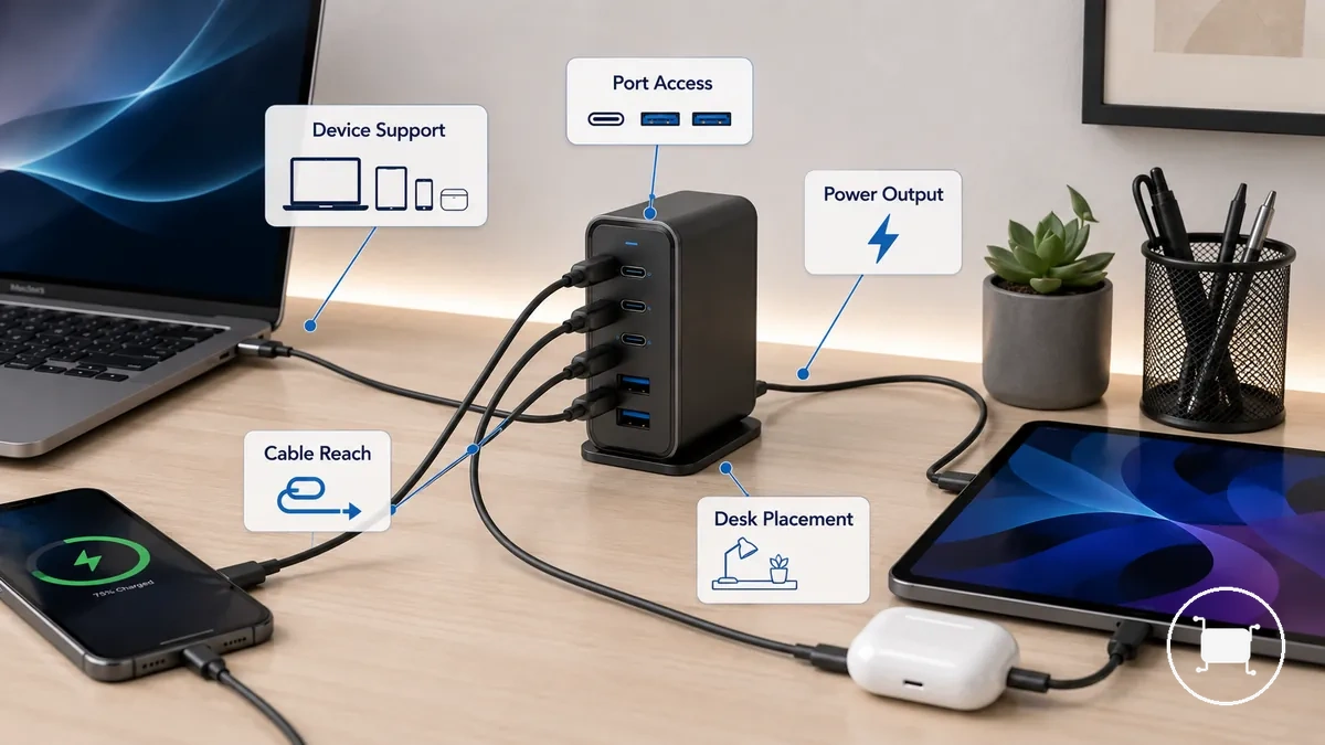 Çok portlu USB-C şarj cihazı ortak masa şarj ihtiyaçlarını destekliyor