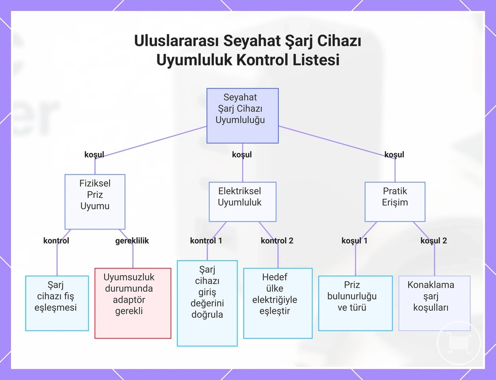 Uluslararası Seyahat Şarj Cihazı Uyumluluk Kontrol Listesi